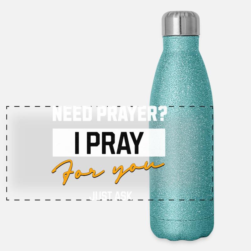 Je prie pour toi Message de prière Gourde isotherme panoramique pailletée 500 ml