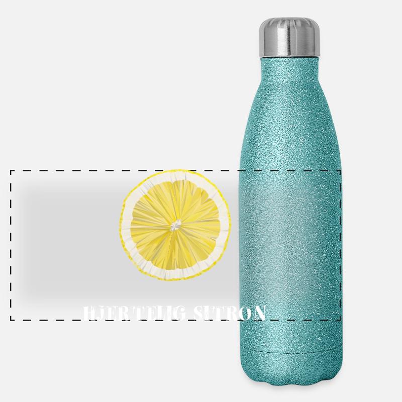 herzhafte Zitrone Panorama Glitzer Isolierflasche 500 ml