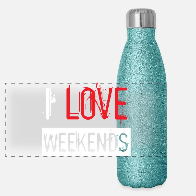 J’adore le design urbain vieilli avec éclaboussures de peinture rouge Gourde isotherme panoramique pailletée 500 ml