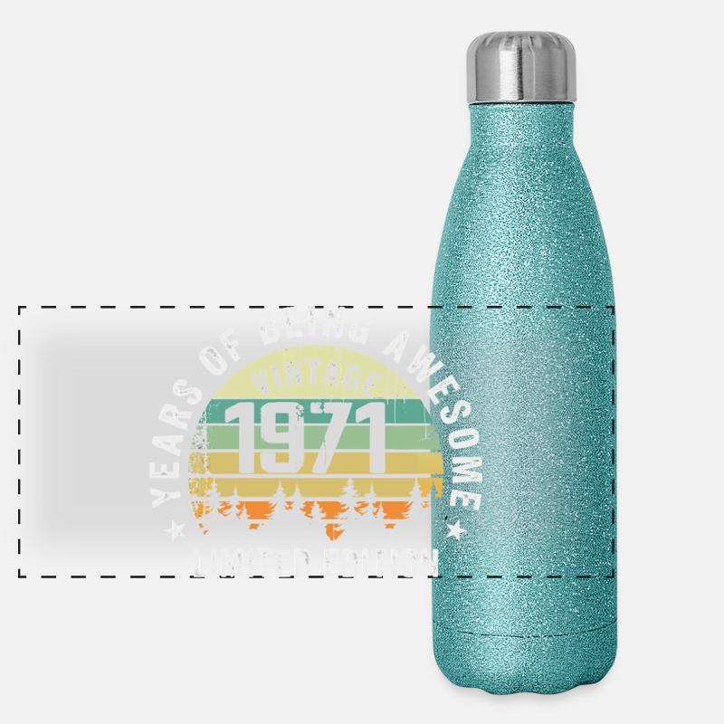 Legendary since 1971, Vintage Edition 1971 Retro Panoramic Glitter Thermal Bottle 500 ml