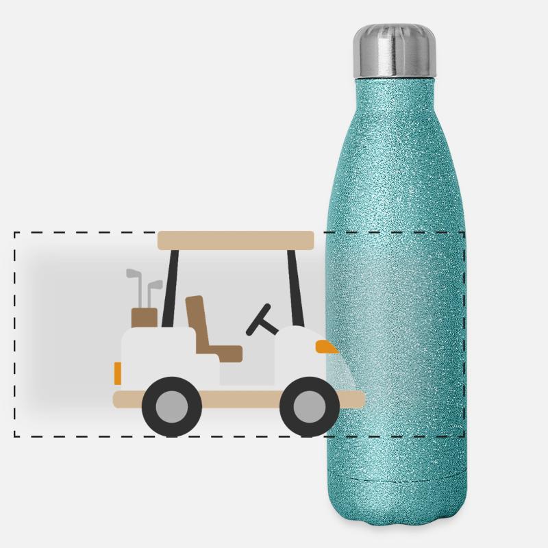 Voiturette de golf beige Gourde isotherme panoramique pailletée 500 ml