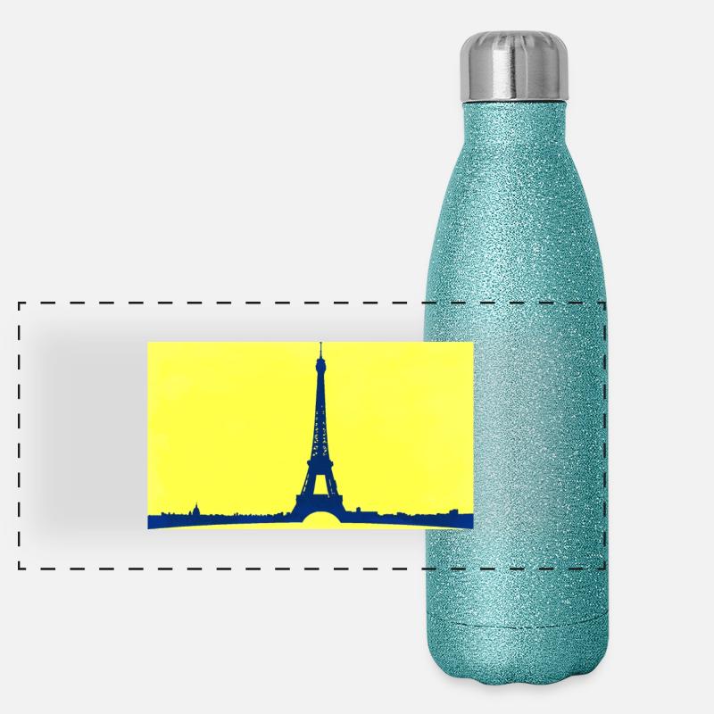 Tour Eiffel dans abstrait Gourde isotherme panoramique pailletée 500 ml