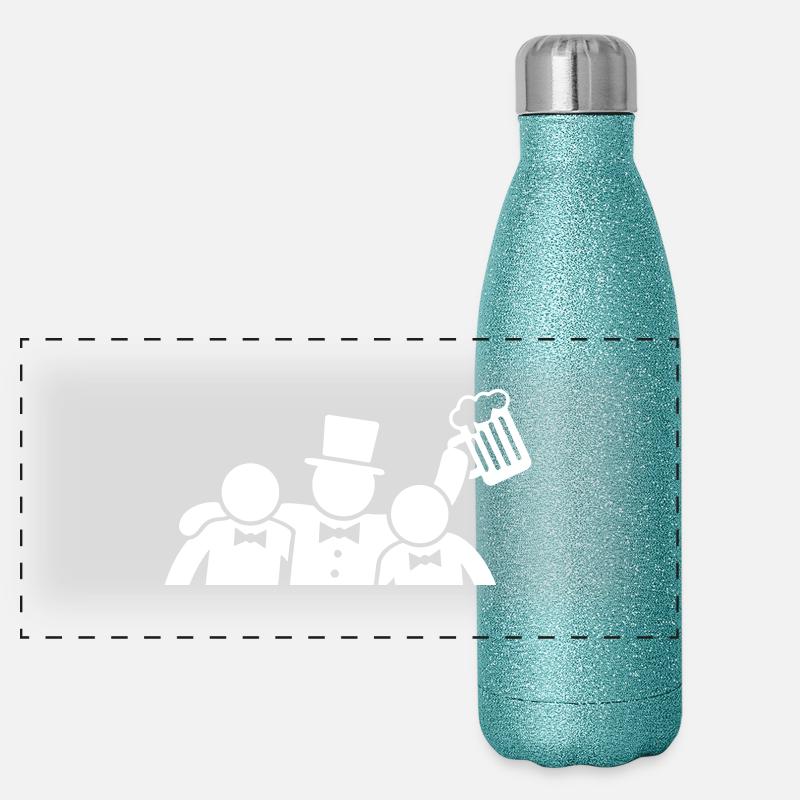 Junggesellenabschied Bräutigam Party Panorama Glitzer Isolierflasche 500 ml