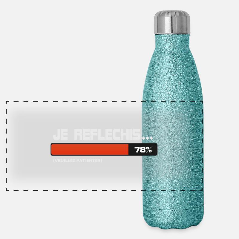 Ich dachte, warten, bitte warten Panorama Glitzer Isolierflasche 500 ml
