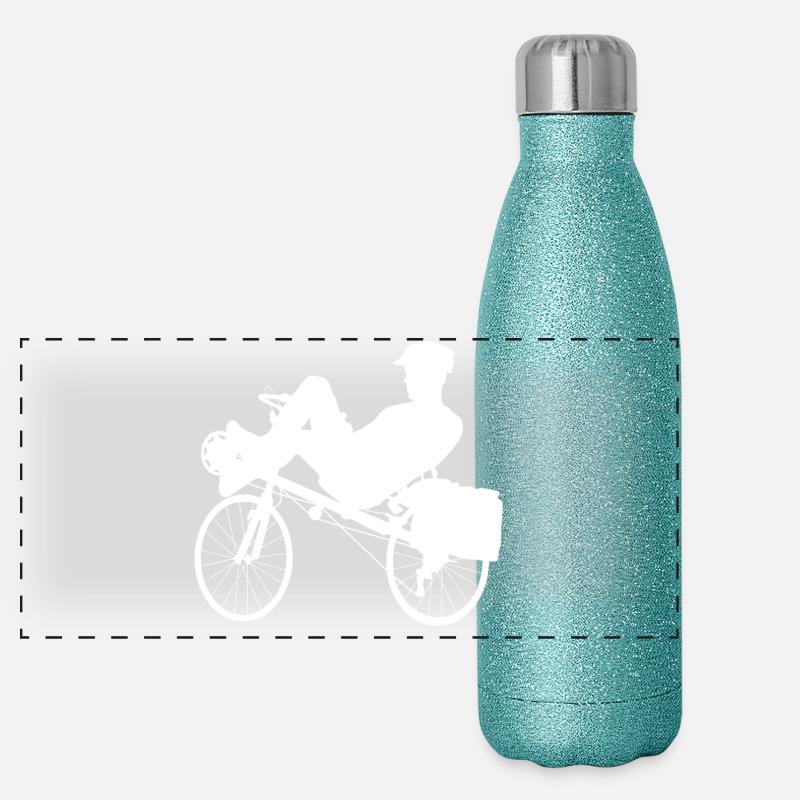 couché blanc Gourde isotherme panoramique pailletée 500 ml