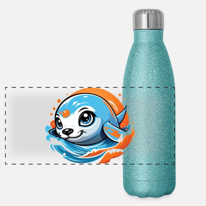 Mignon bébé phoque Gourde isotherme panoramique pailletée 500 ml