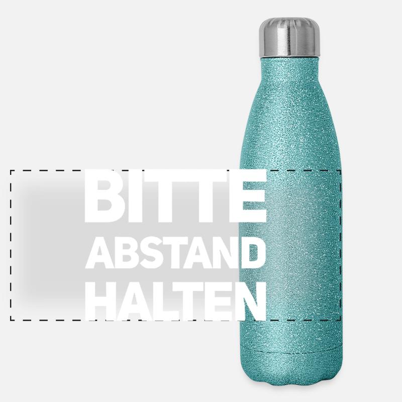 Veuillez garder vos distances Corona Crisis Note Gourde isotherme panoramique pailletée 500 ml