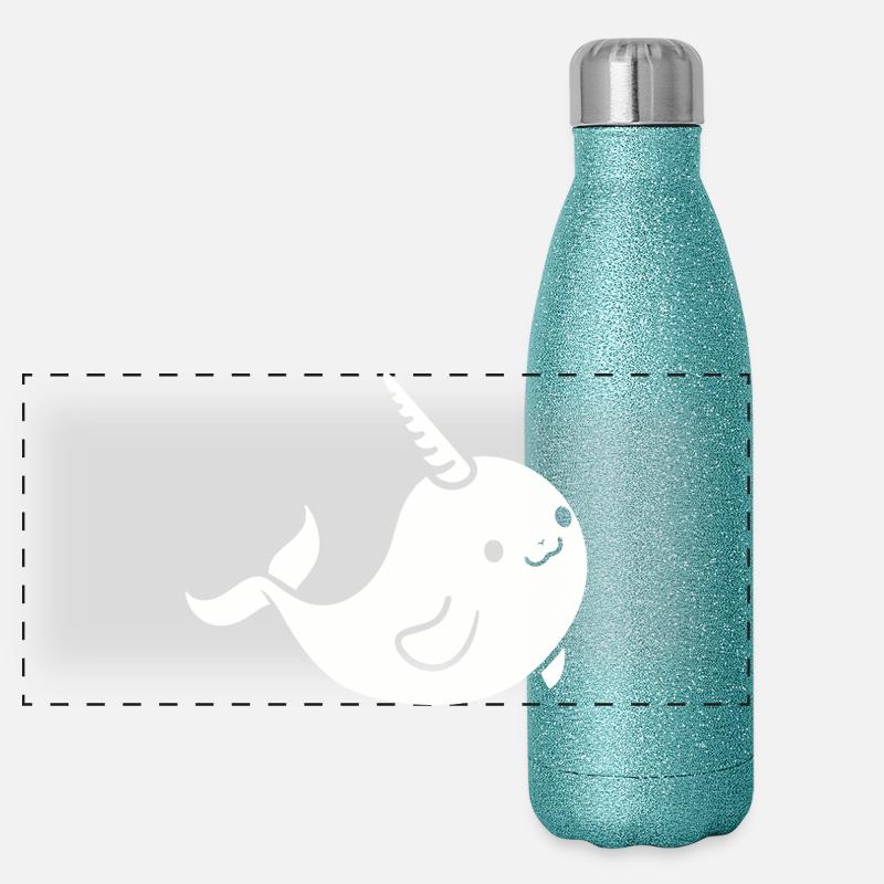 Narwal Panorama Glitzer Isolierflasche 500 ml