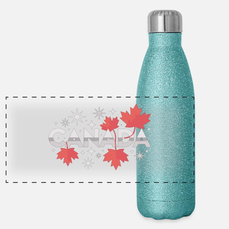 Idée cadeau pour la feuille d’érable du Canada Gourde isotherme panoramique pailletée 500 ml