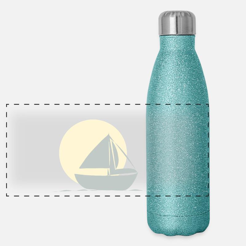 Boat sailing Panoramic Glitter Thermal Bottle 500 ml