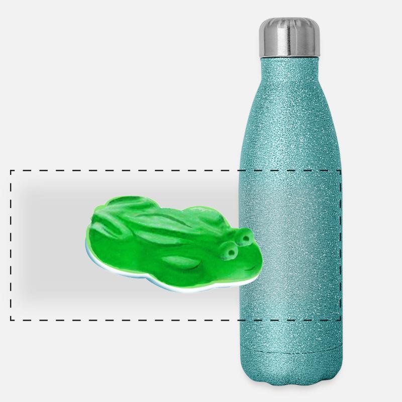 Gummifrosch real Panorama Glitzer Isolierflasche 500 ml