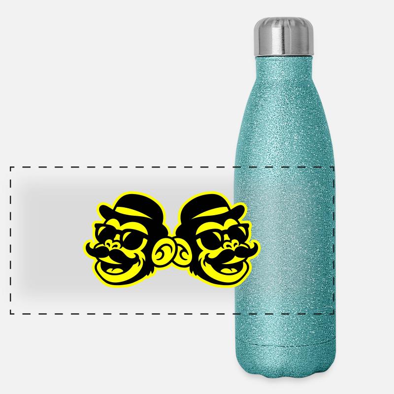Affen Gentleman Lustig Panorama Glitzer Isolierflasche 500 ml