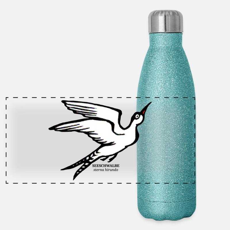 See Schwalbe Sterna hirundo maritim illustration Panorama Glitzer Isolierflasche 500 ml