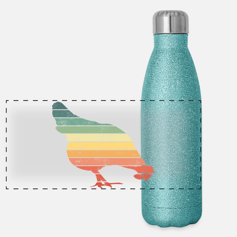 Chicken Chickens Panoramic Glitter Thermal Bottle 500 ml