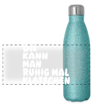 Klatschen - Panorama Glitzer Isolierflasche 500 ml - Blau Glitzer - Vorne