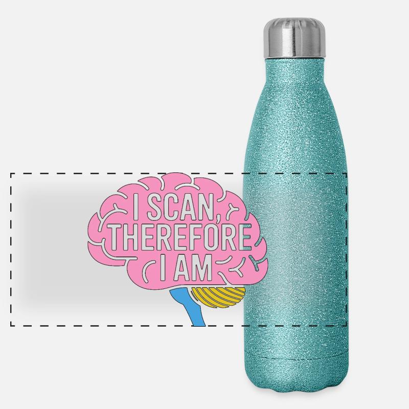 MRI Tech I Scan Therefore I Am Radiologist Panorama Glitzer Isolierflasche 500 ml