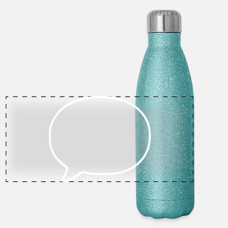 Personalize your own speech bubble comic Panoramic Glitter Thermal Bottle 500 ml