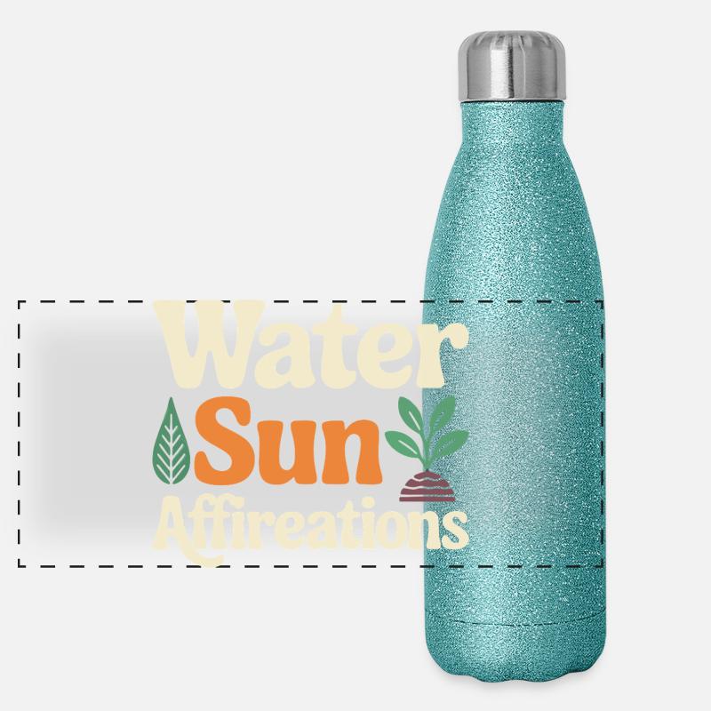 Water Sun Affireations Nature Design Panoramic Glitter Thermal Bottle 500 ml
