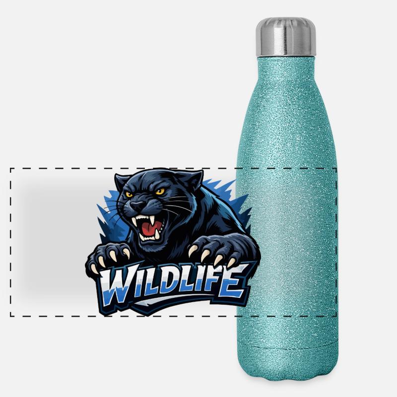 Logo de la faune des Panthères Gourde isotherme panoramique pailletée 500 ml