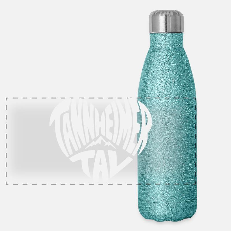 Logo de la montagne en forme de cœur de Tannheimer Tal Gourde isotherme panoramique pailletée 500 ml