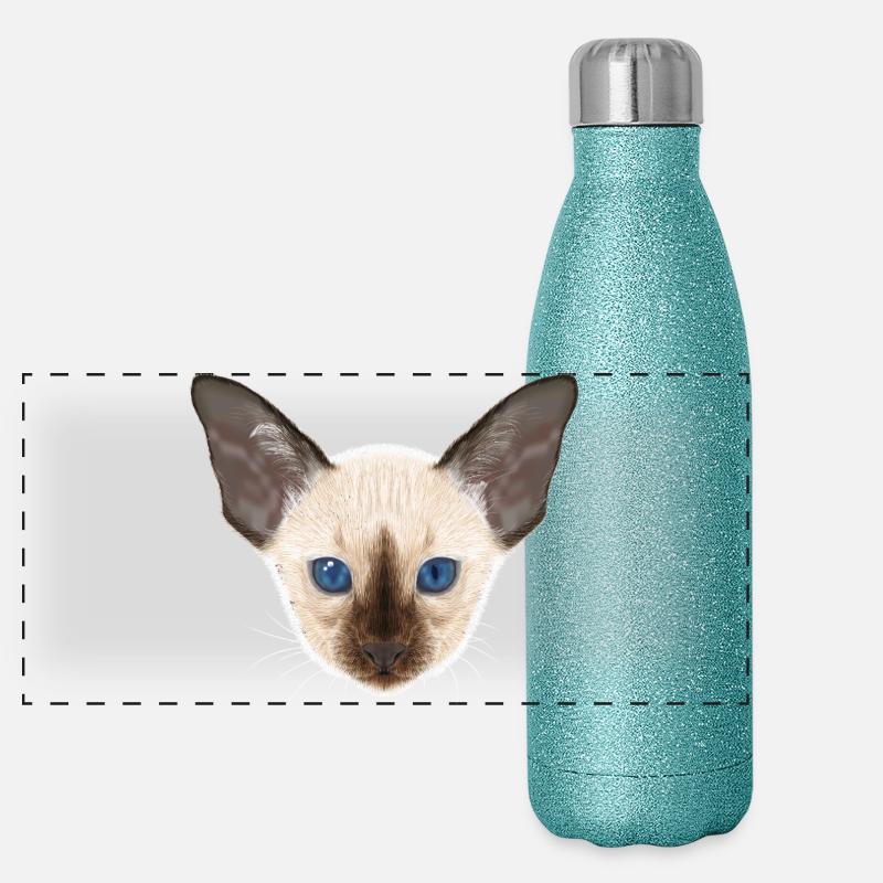 Siamese cat Panoramic Glitter Thermal Bottle 500 ml