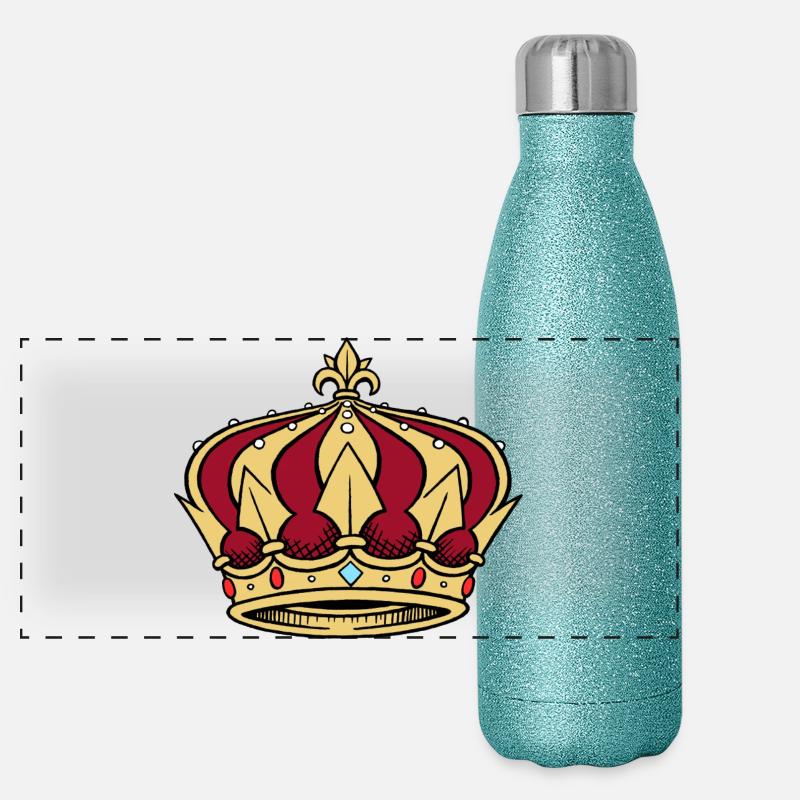 Crown King König Krone Royal Königin Queen Panorama Glitzer Isolierflasche 500 ml