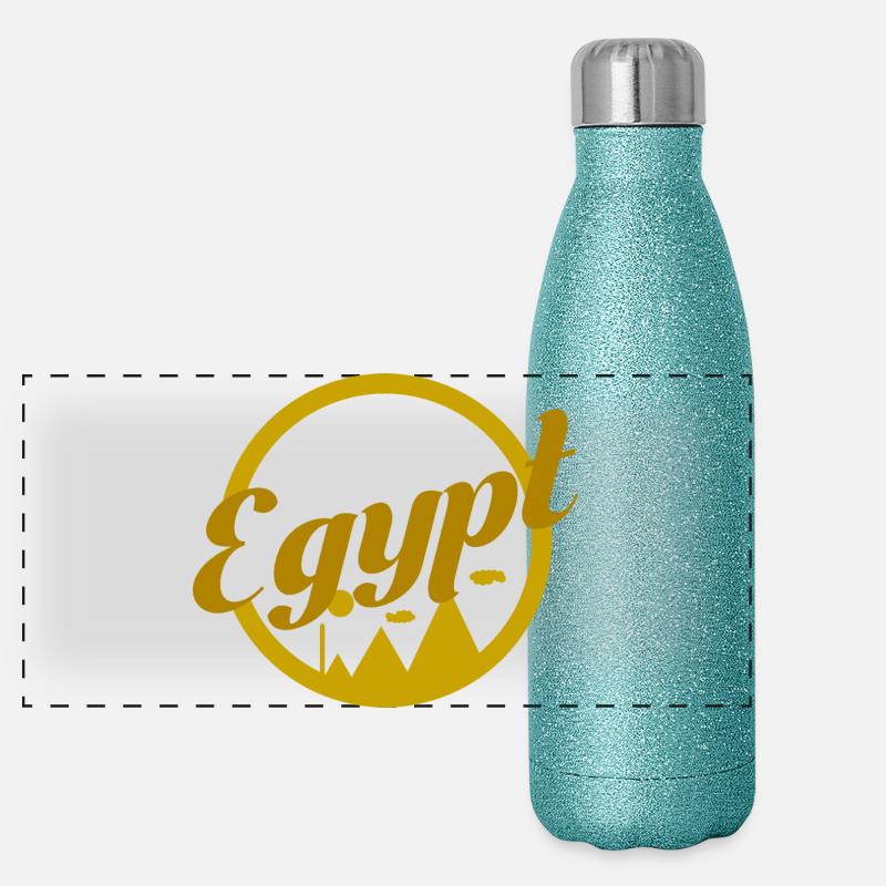 Egypte Egypte Pyramides Le Caire Idée cadeau d’été Gourde isotherme panoramique pailletée 500 ml