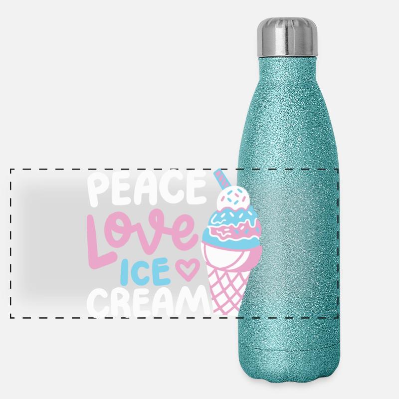 Eiscreme Eisliebhaber Panorama Glitzer Isolierflasche 500 ml