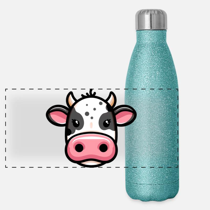 Vache Gourde isotherme panoramique pailletée 500 ml