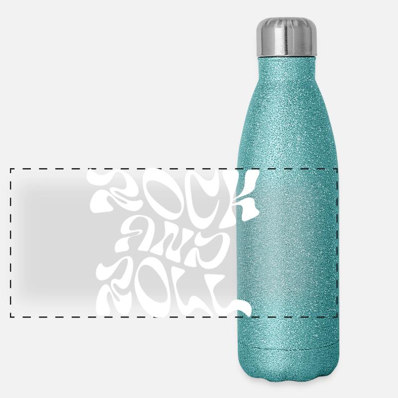 Rock and Roll Typography Design Panoramic Glitter Thermal Bottle 500 ml