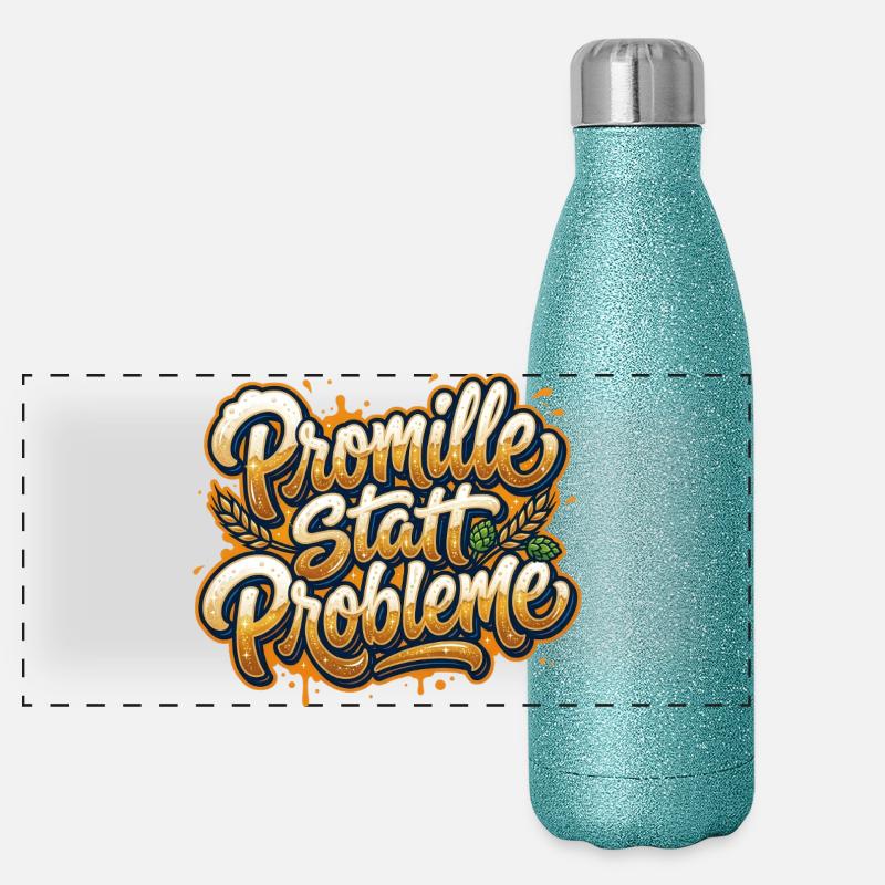 Alcohol instead of problems Panoramic Glitter Thermal Bottle 500 ml