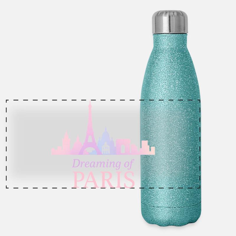Silhouette du Rêve de Paris Gourde isotherme panoramique pailletée 500 ml