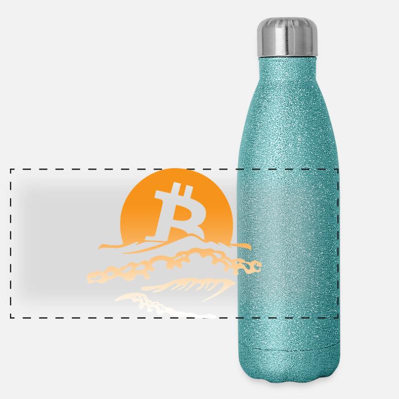 Bitcoin-Dusk Panorama Glitzer Isolierflasche 500 ml