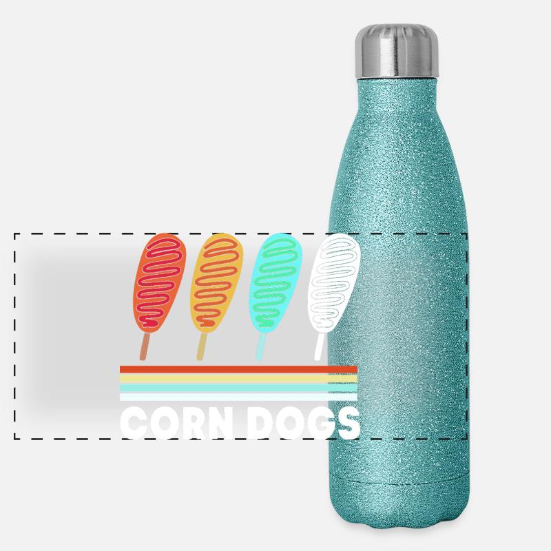 Corn Dog Panorama Glitzer Isolierflasche 500 ml