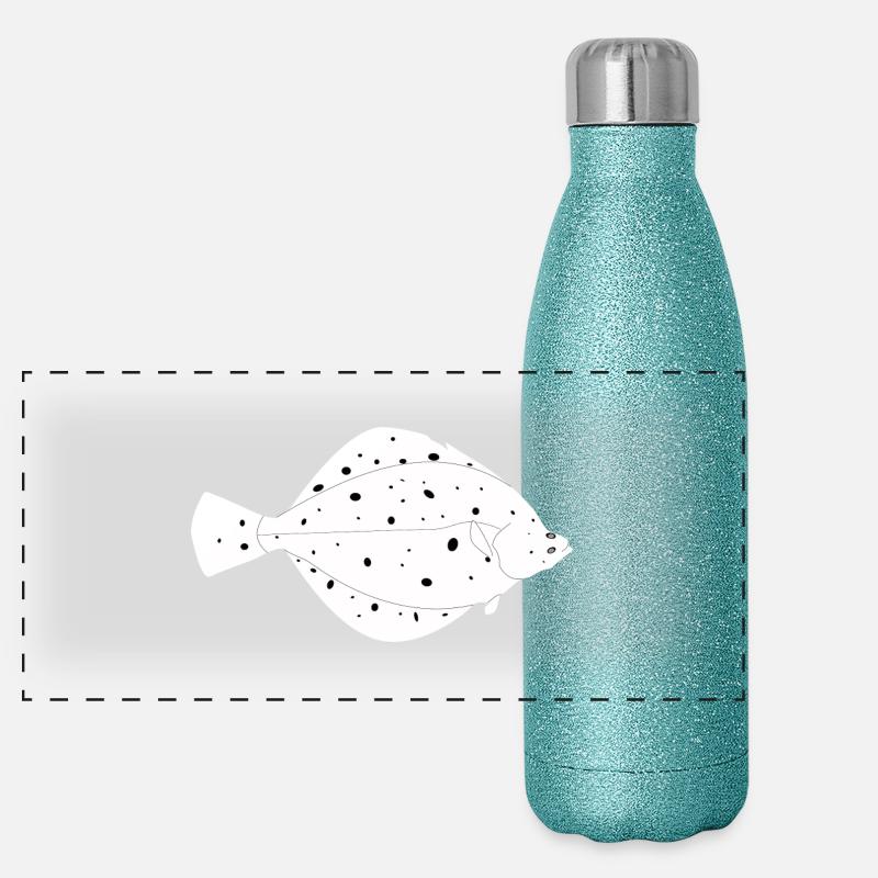 Scholle_vollformat_weiss Panorama Glitzer Isolierflasche 500 ml