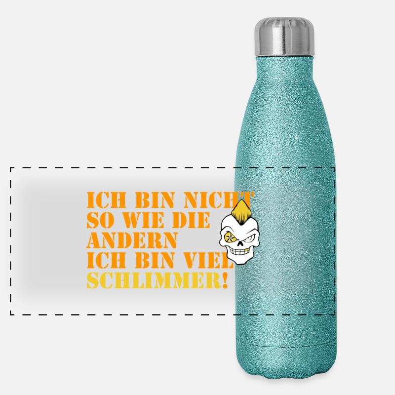 böser junge Panorama Glitzer Isolierflasche 500 ml
