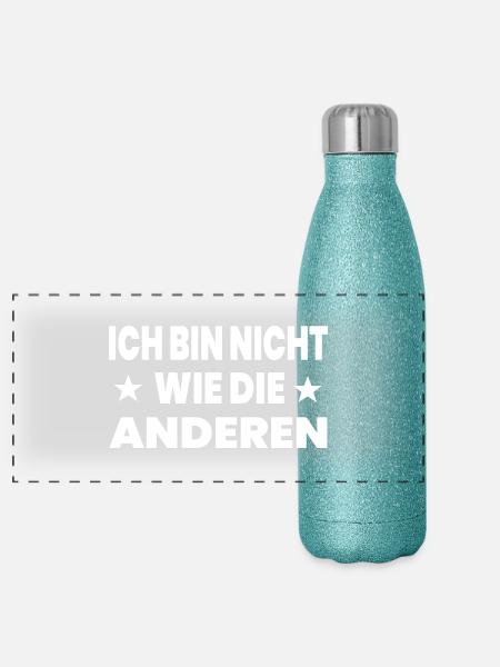 Party - Panorama Glitzer Isolierflasche 500 ml - Blau Glitzer - Vorne