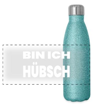 Hübsch - Panorama Glitzer Isolierflasche 500 ml - Blau Glitzer - Vorne