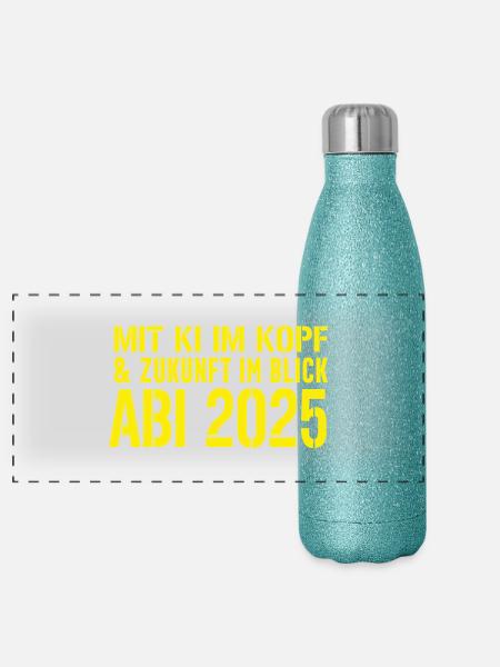 Degree AI - Panoramic Glitter Thermal Bottle 500 ml - blue glitter - Front