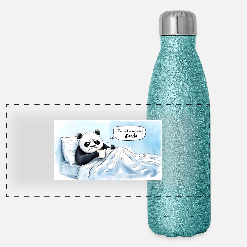 Morgendlicher Panda Panorama Glitzer Isolierflasche 500 ml
