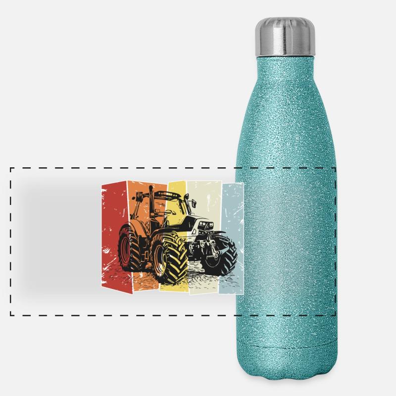 Traktor Deutz retro Panorama Glitzer Isolierflasche 500 ml