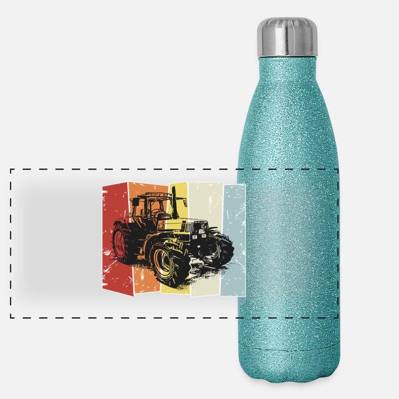 Traktor Deutz retro style Panorama Glitzer Isolierflasche 500 ml