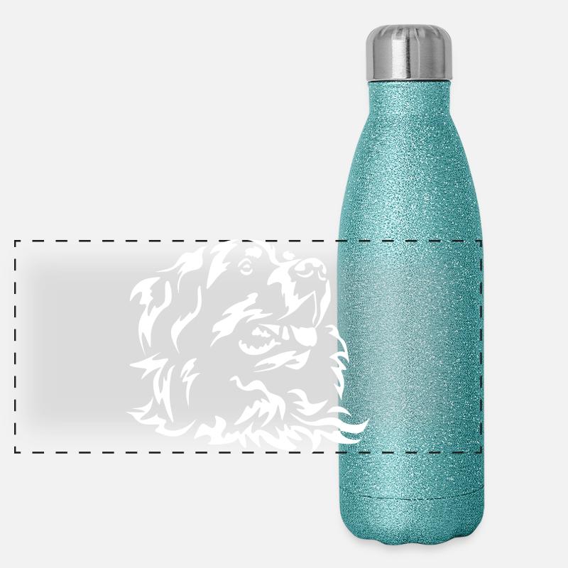 Berner Sennenhund Kopf "Black Edition" Panorama Glitzer Isolierflasche 500 ml