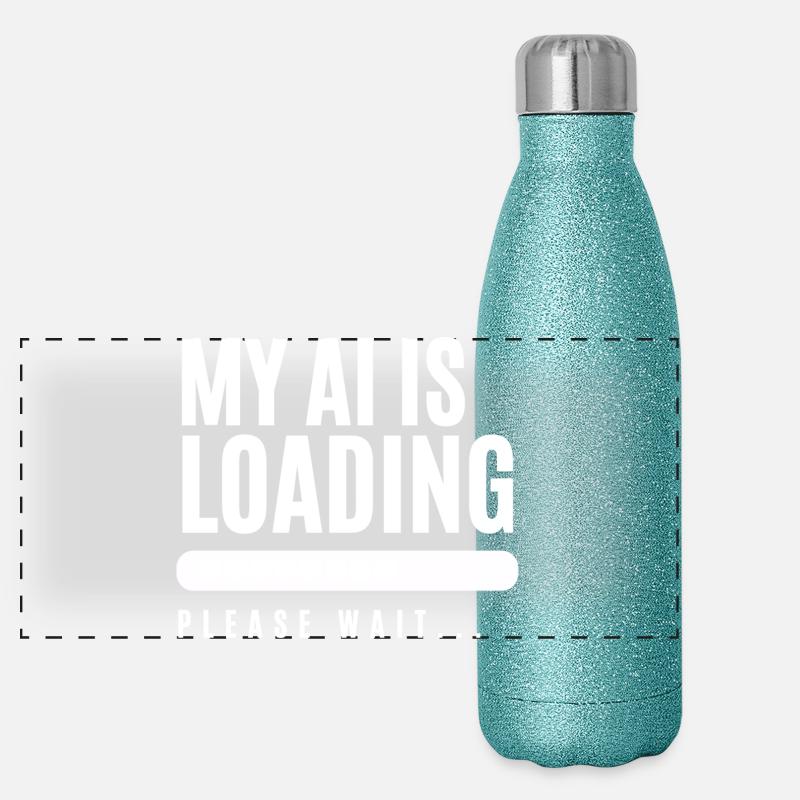 Humorous loading screen graphics Panoramic Glitter Thermal Bottle 500 ml