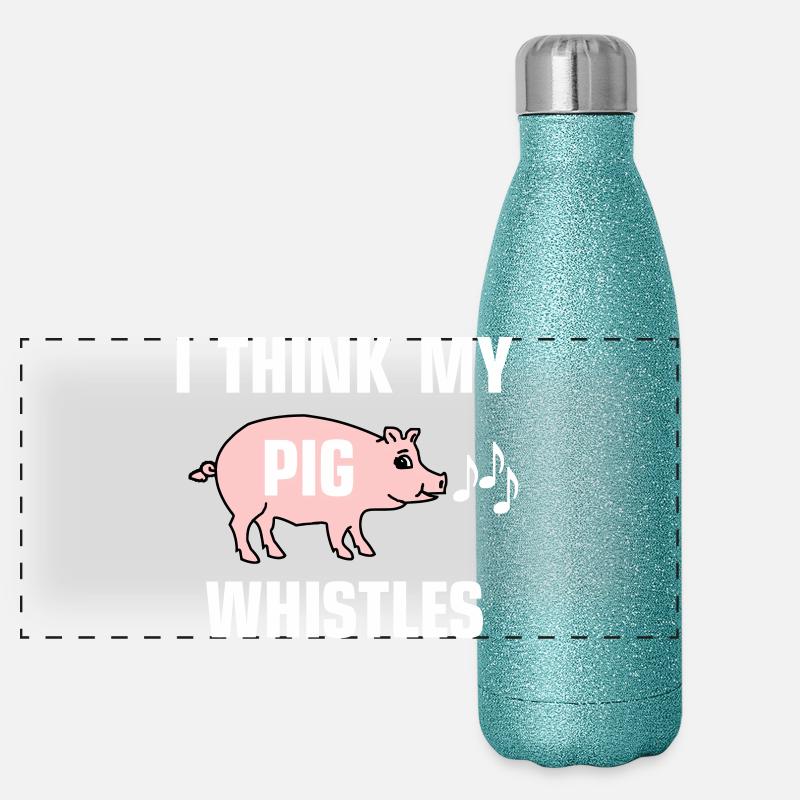 Je pense que mon cochon siffle Gourde isotherme panoramique pailletée 500 ml