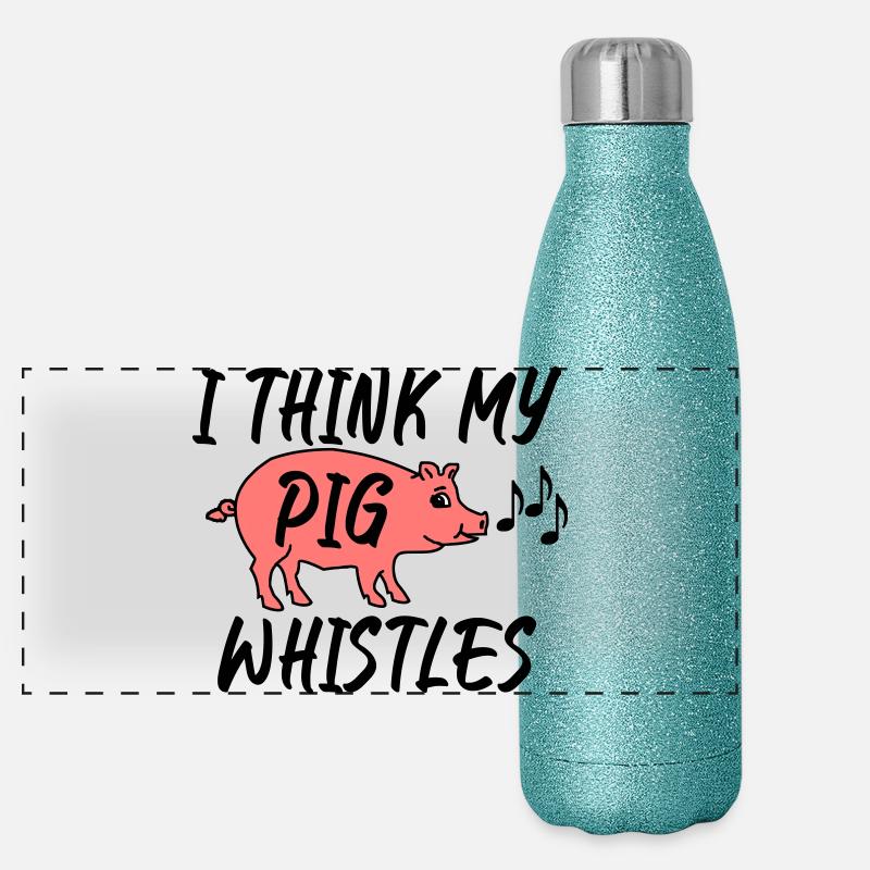 Je pense que mon cochon siffle Gourde isotherme panoramique pailletée 500 ml