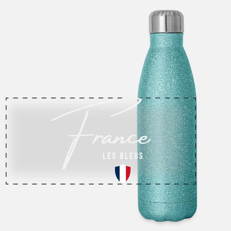 Frankreich, minimalistisches, elegantes Design Panorama Glitzer Isolierflasche 500 ml