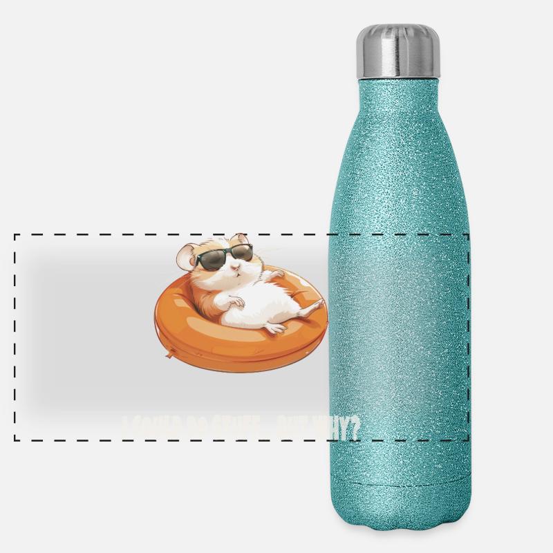 I Could Do Stuff… But Why? | Funny Lazy Hamster Panorama Glitzer Isolierflasche 500 ml