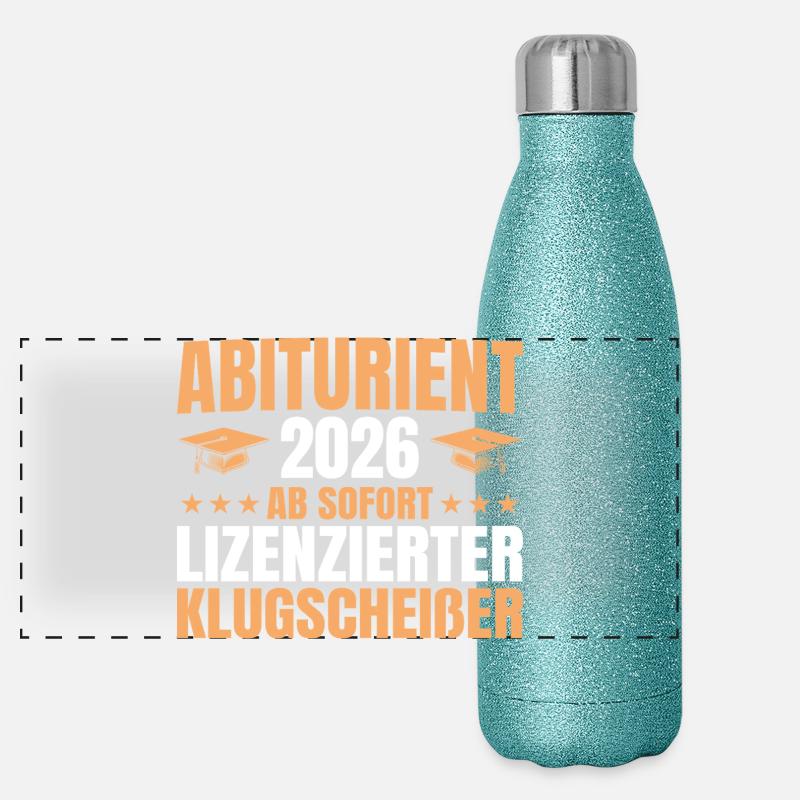 Abitur 2026: Final exam passed, Abitur Panoramic Glitter Thermal Bottle 500 ml