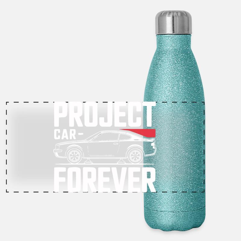 Project Car Forever Garage Design Gourde isotherme panoramique pailletée 500 ml